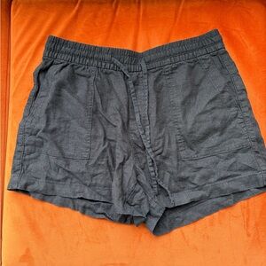 Old Navy Black Linen Blend Drawstring Shorts